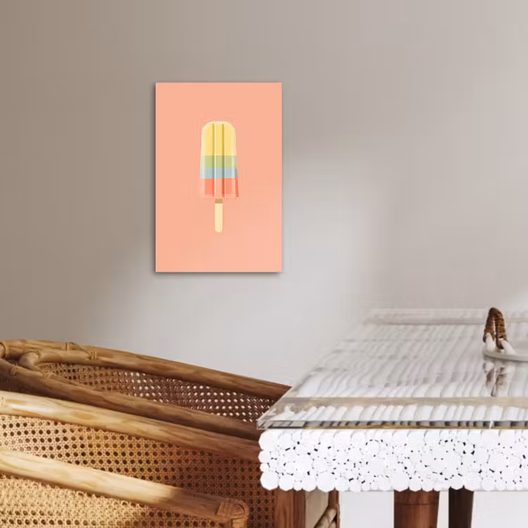 Lienzos decorativos - Helado de agua - Tonos pastel - Minimalista — 4