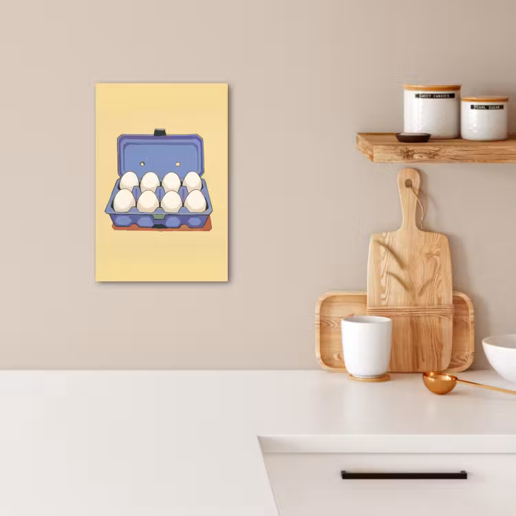 Lienzos decorativos - Huevos - Caja - Minimalista - Azul — 2