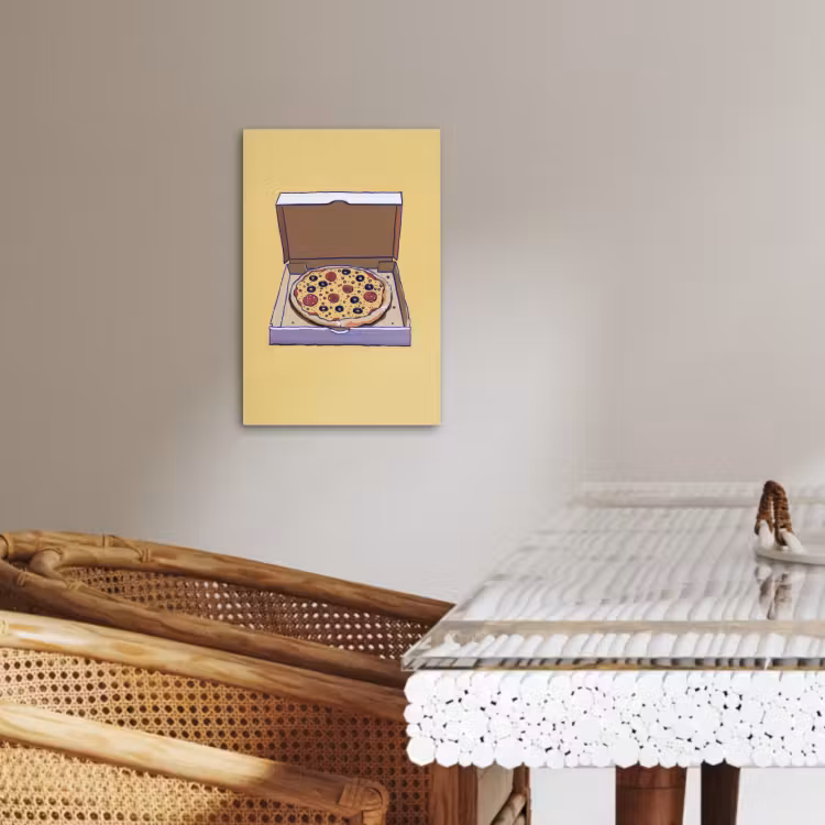 Lienzos decorativos - Pizza - Caja - Salami - Ilustración — 2