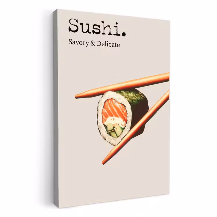 Lienzos decorativos - Sushi - Salmón - Arroz - Japonés — 1