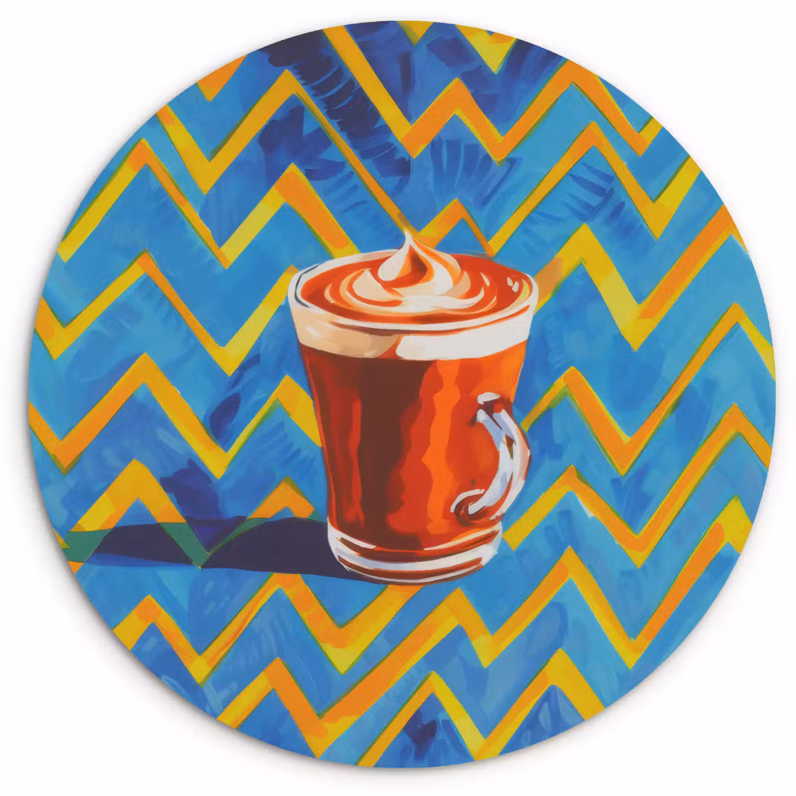 Cuadro redondo - Taza - Café - Zigzag - Nata montada — 1