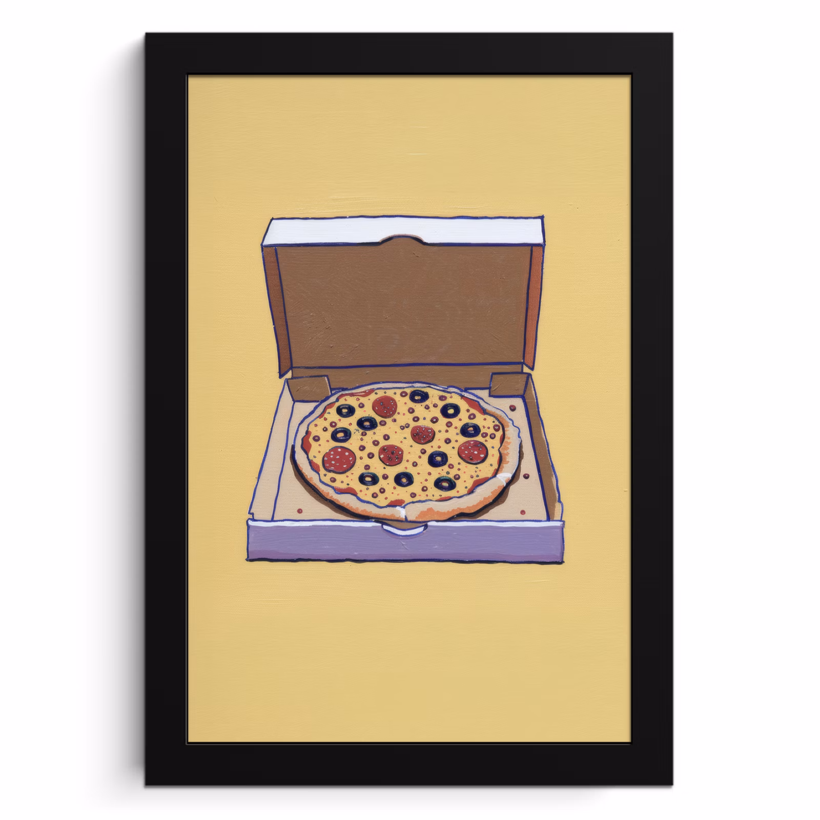 Cuadros enmarcados - Pizza - Caja - Salami - Ilustración — 1