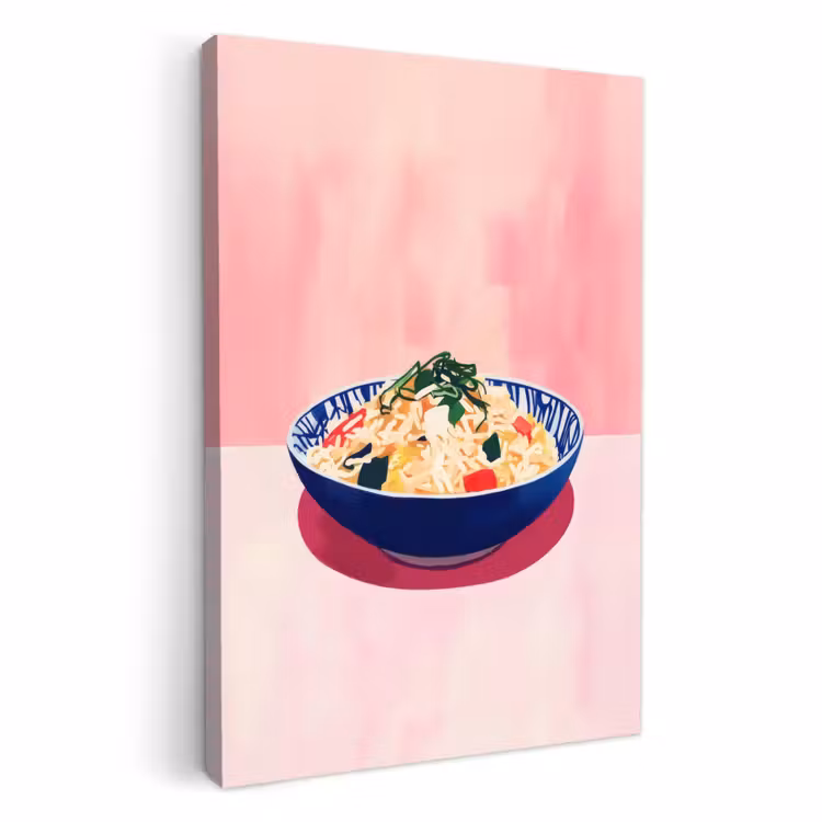 Lienzos decorativos - Arroz - Ilustración - Cuenco - Verduras — 1