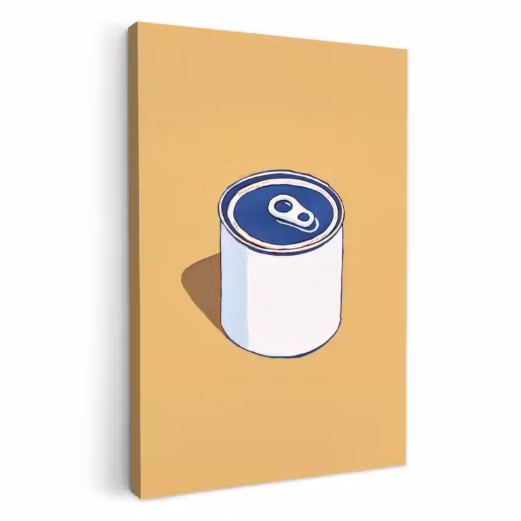 Lienzos decorativos - Lata - Minimalista - Azul - Ilustración — 1