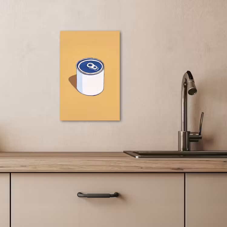 Lienzos decorativos - Lata - Minimalista - Azul - Ilustración — 3