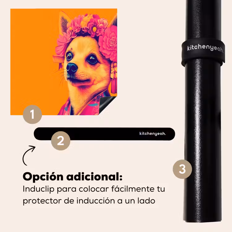 Protector de inducción - Kimono - Perrito - Corona de flores - Naranja — 8