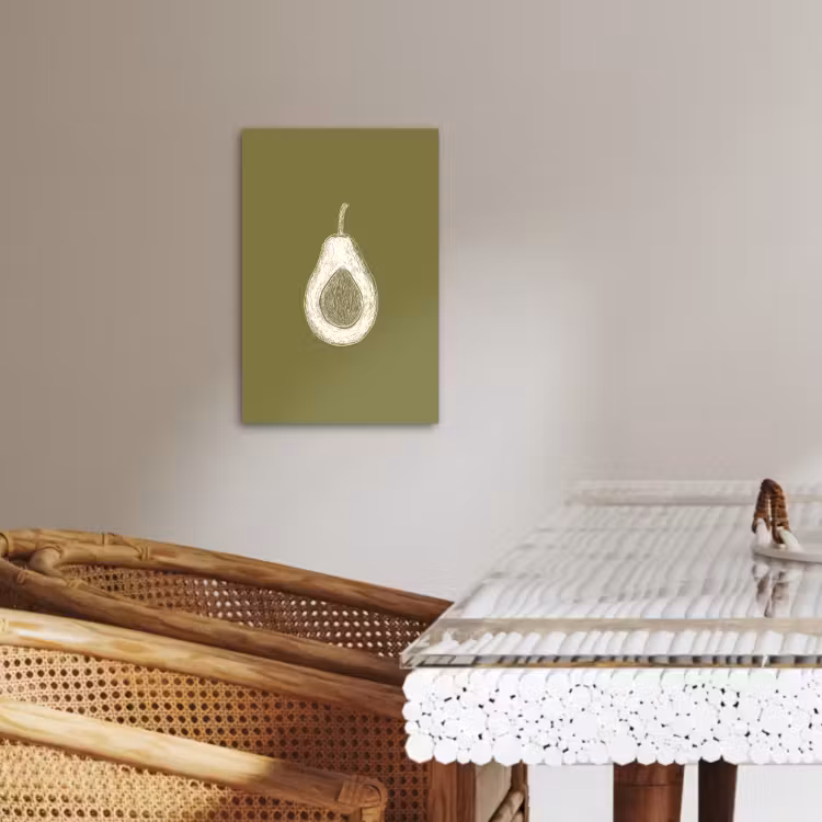 Lienzos decorativos - Aguacate - Minimalista - Ilustración - Verde — 1