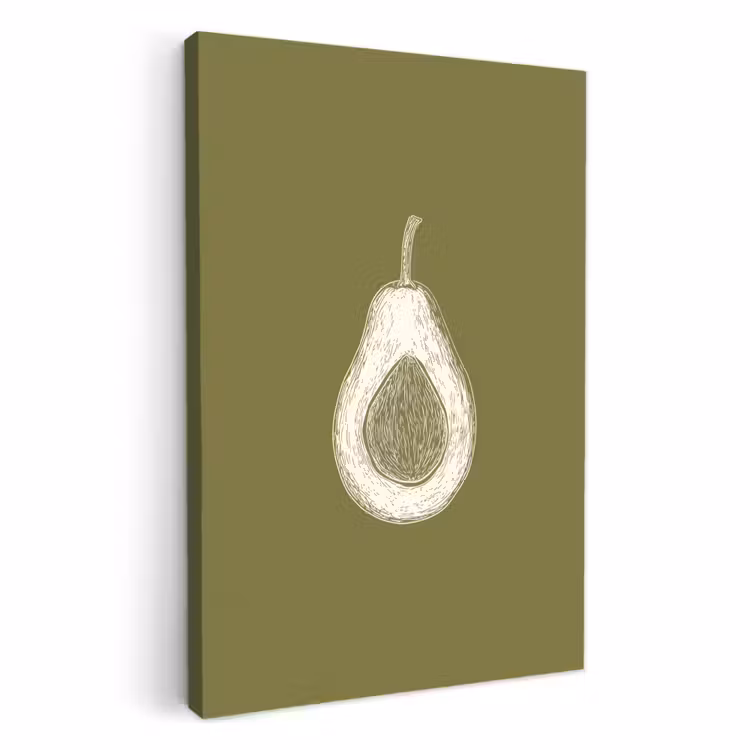 Lienzos decorativos - Aguacate - Minimalista - Ilustración - Verde — 2