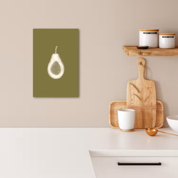 Lienzos decorativos - Aguacate - Minimalista - Ilustración - Verde — 3