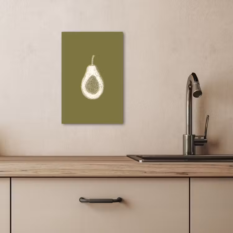Lienzos decorativos - Aguacate - Minimalista - Ilustración - Verde — 4