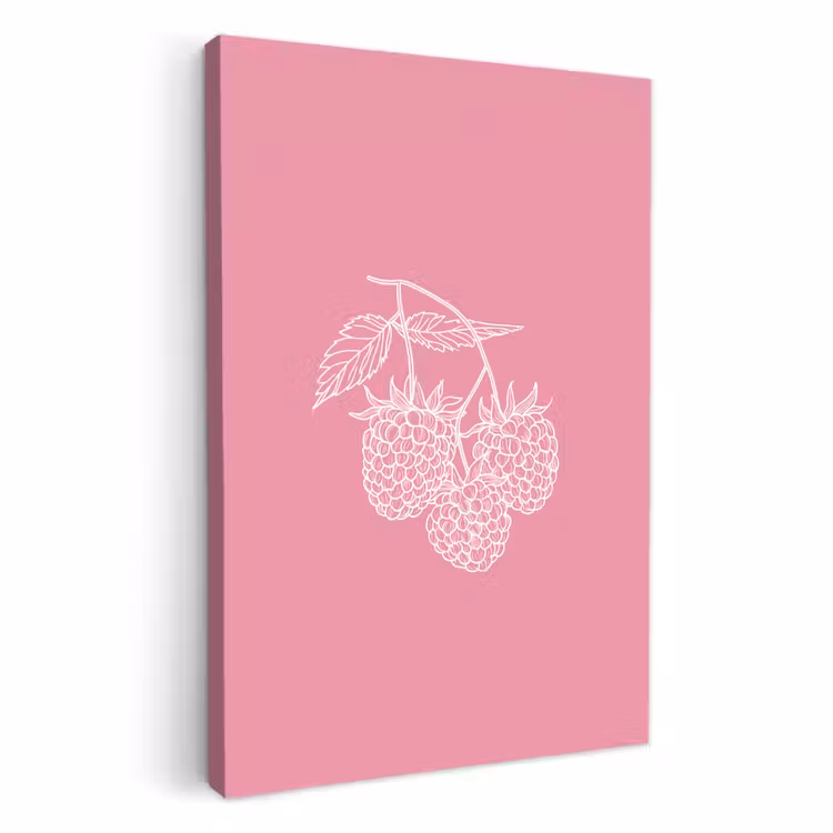 Lienzos decorativos - Frambuesas - Tallo - Dibujado - Rosa — 2