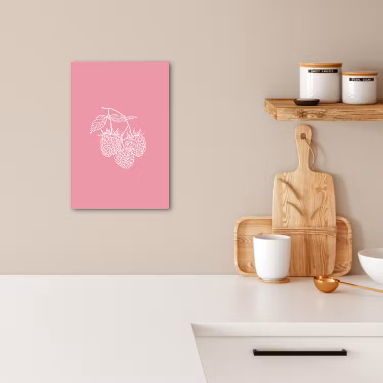 Lienzos decorativos - Frambuesas - Tallo - Dibujado - Rosa — 3
