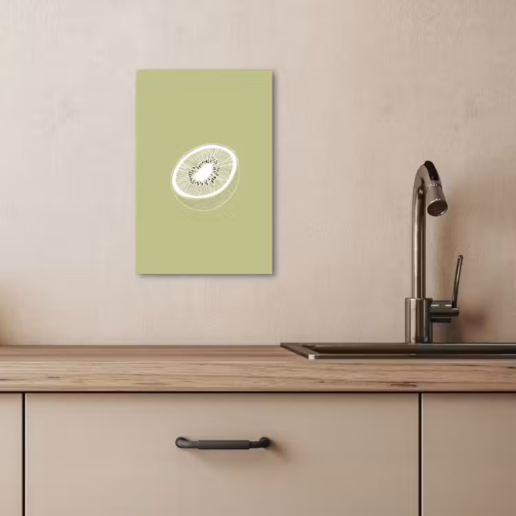 Lienzos decorativos - Kiwi - Dibujo lineal - Minimalista - Verde — 3