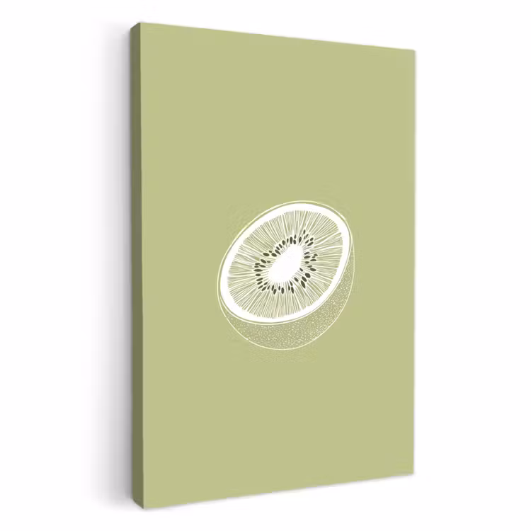 Lienzos decorativos - Kiwi - Dibujo lineal - Minimalista - Verde — 4