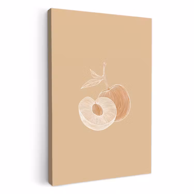 Lienzos decorativos - Melocotón - Dibujo lineal - Foso - Beige — 1
