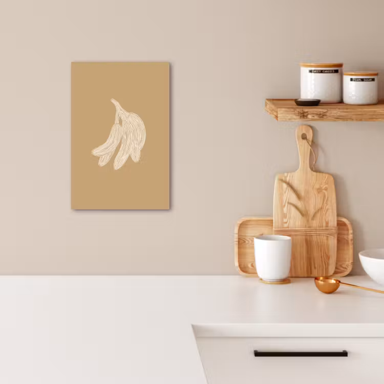 Lienzos decorativos - Plátanos - Beige - Dibujo lineal - Minimalista — 2