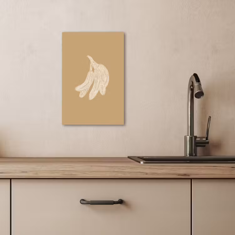 Lienzos decorativos - Plátanos - Beige - Dibujo lineal - Minimalista — 3