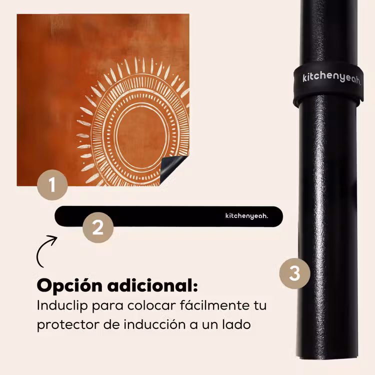 Protector de inducción - Abstracto - Líneas - Rayos de sol - Marrón rojizo — 8