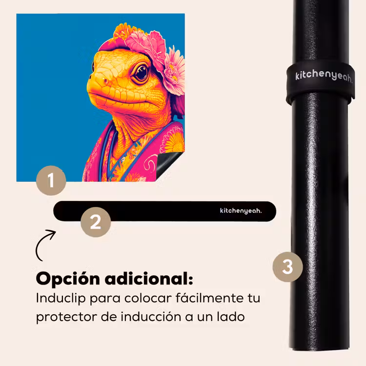 Protector de inducción - Corona de flores - Lagarto - Kimono - Morado — 8