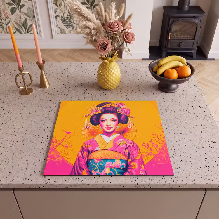 Protector de inducción - Flores - Mujer - Kimono - Rosa — 3
