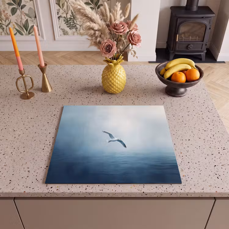 Protector de inducción - Gaviota - Blanca - Mar - Niebla — 3