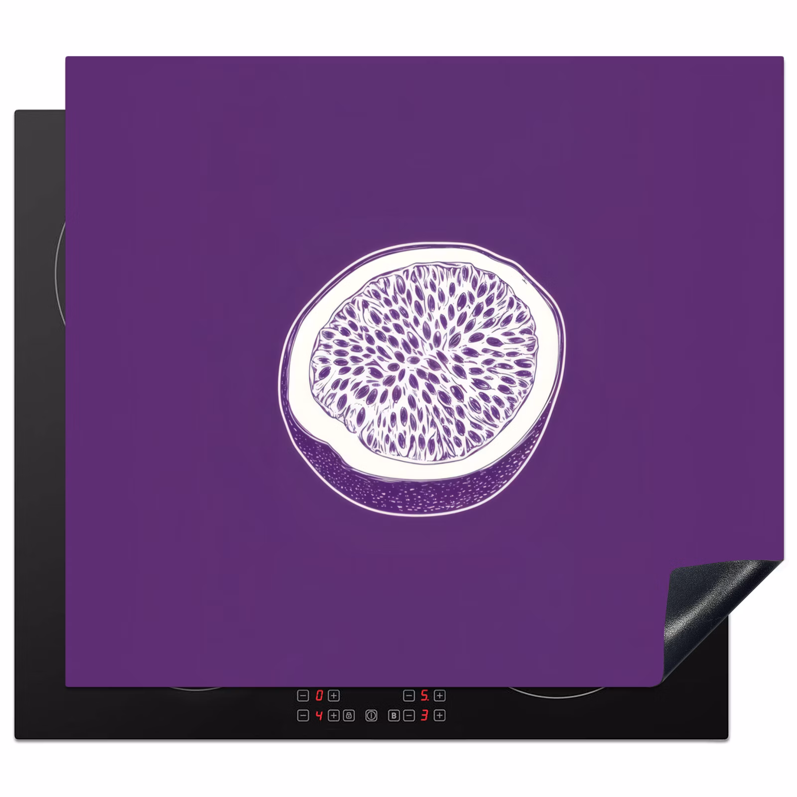 Protector de inducción - Fruta de la pasión - Semillas - Morado - Minimalista — 1
