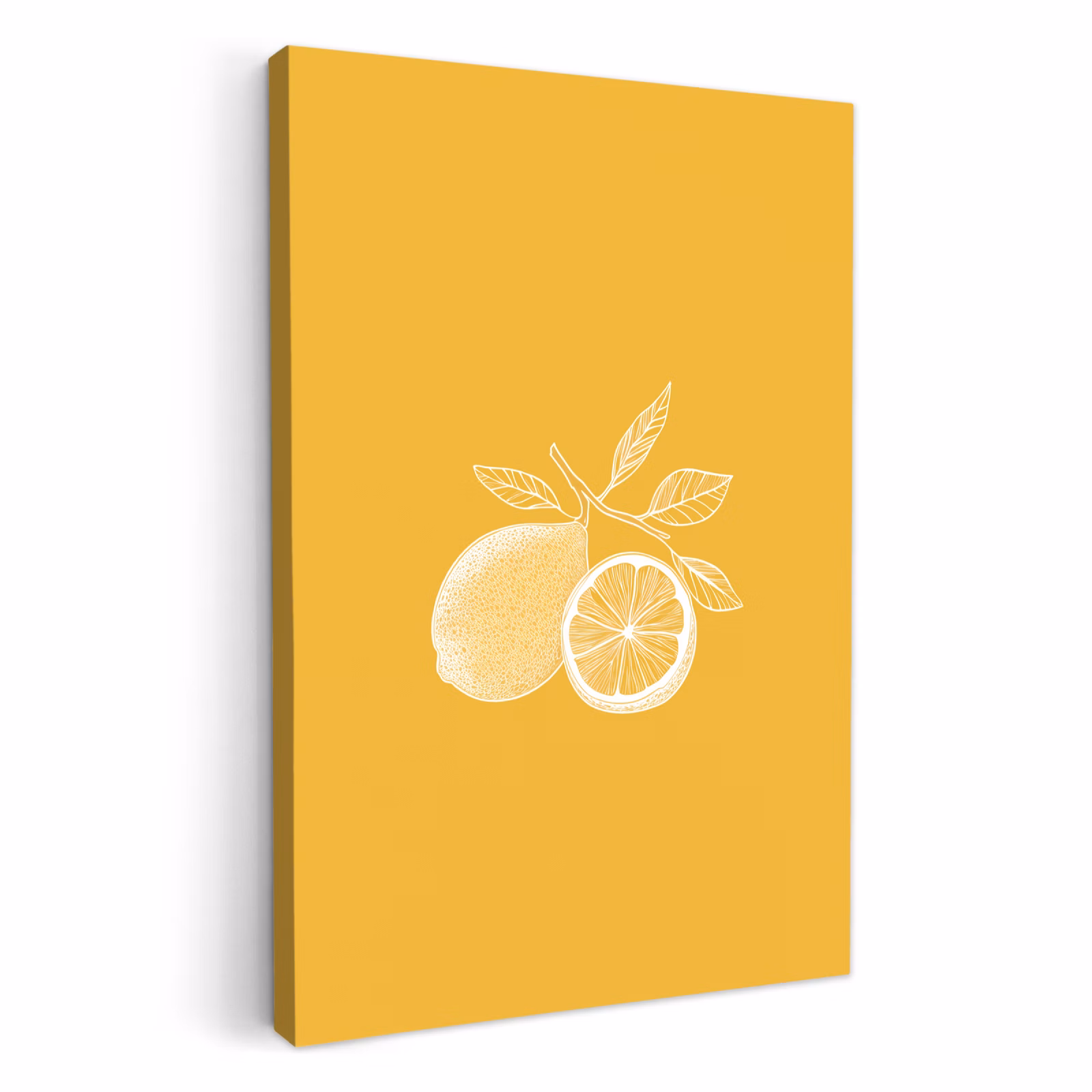 Lienzos decorativos - Limones - Ilustración - Minimalista - Amarillo — 1