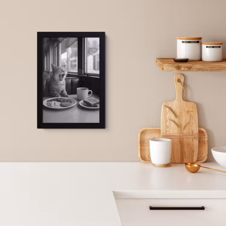 Cuadros enmarcados - Gato - Café - Pan - Negro — 2