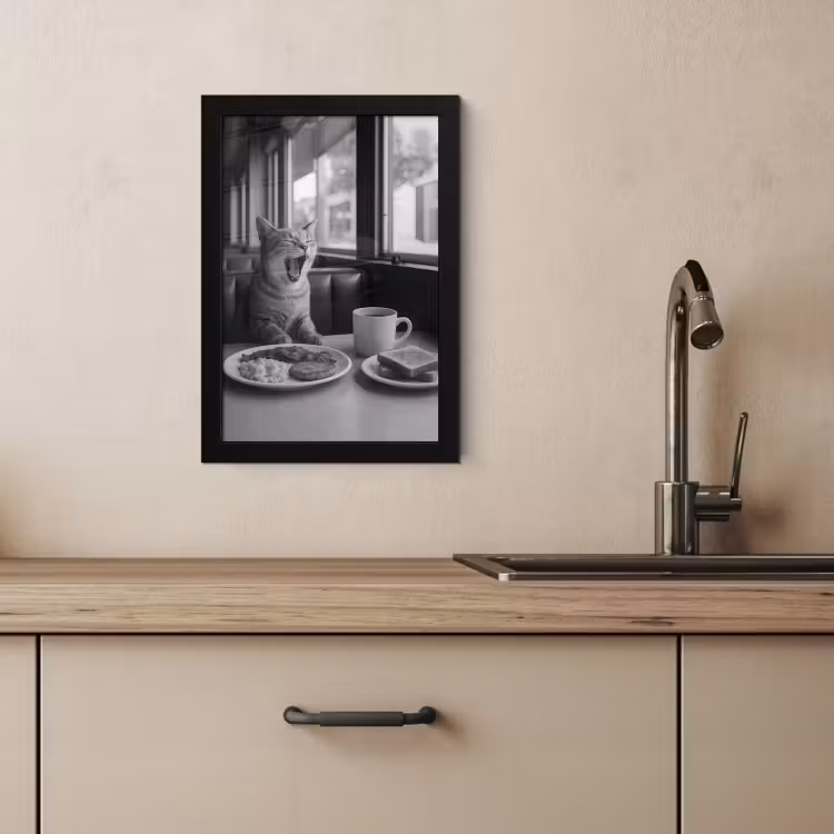 Cuadros enmarcados - Gato - Café - Pan - Negro — 4