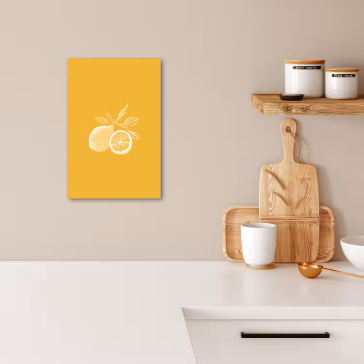 Lienzos decorativos - Limones - Ilustración - Minimalista - Amarillo — 2