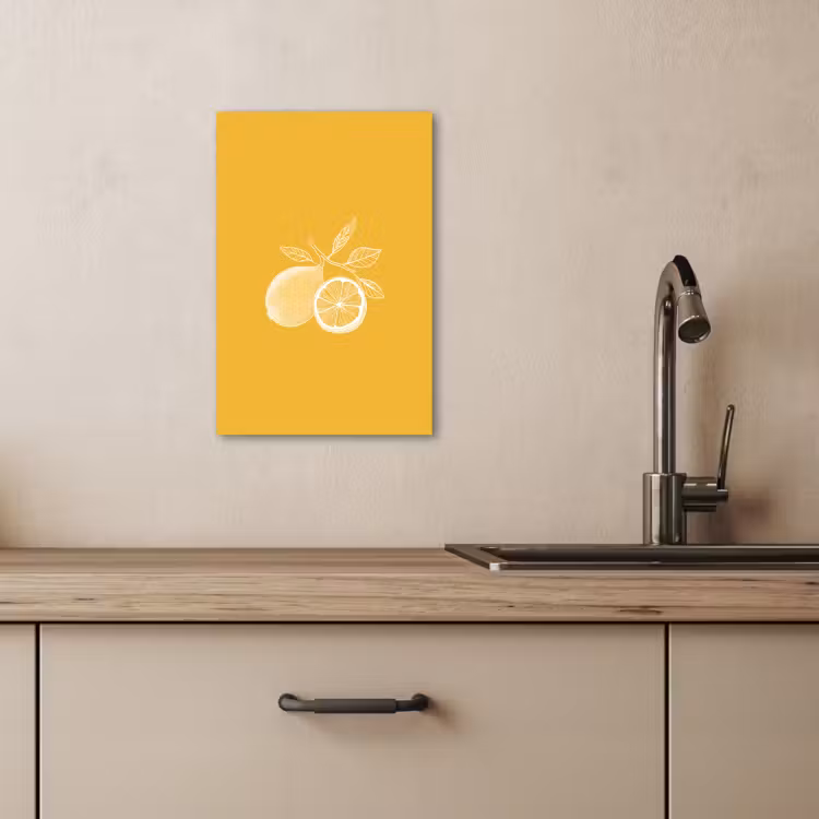 Lienzos decorativos - Limones - Ilustración - Minimalista - Amarillo — 3