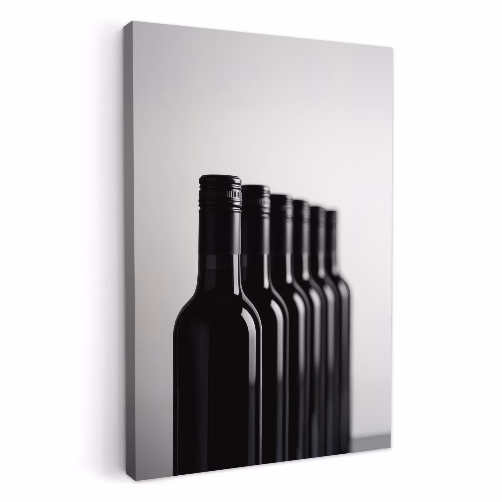 Lienzos decorativos - Botellas de vino - Negro - Minimalista — 1