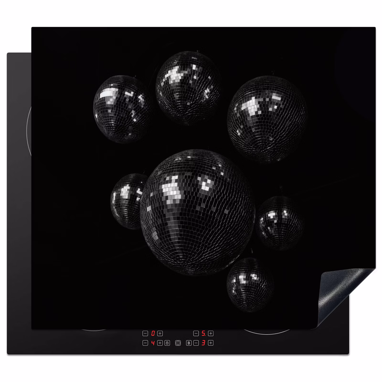 Protector de inducción - Bolas de discoteca - Minimalista - Negro — 1