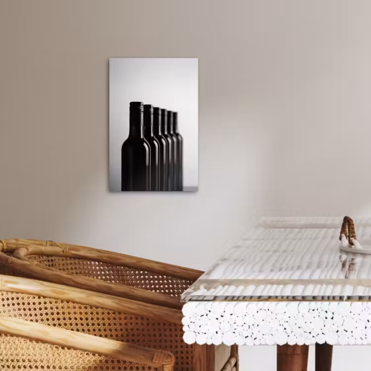 Lienzos decorativos - Botellas de vino - Negro - Minimalista — 4