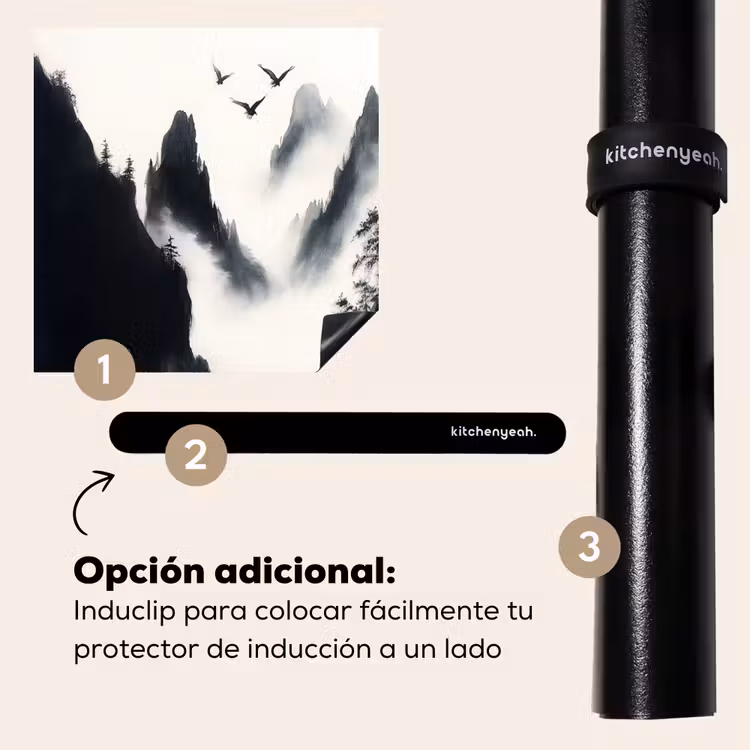 Protector de inducción - Bote de remos - Niebla - Montañas - Pájaros — 8