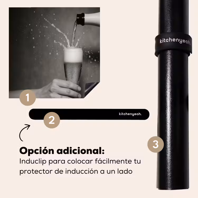 Protector de inducción - Botella de champán - Vidrio - Minimalista - Salpicaduras — 8