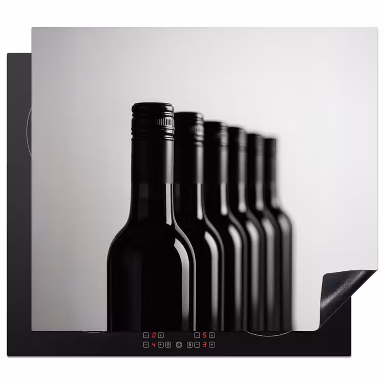 Protector de inducción - Botellas de vino - Negro - Minimalista — 1