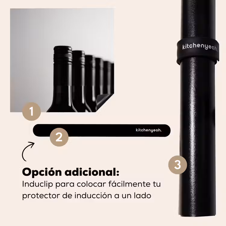 Protector de inducción - Botellas de vino - Negro - Minimalista — 8