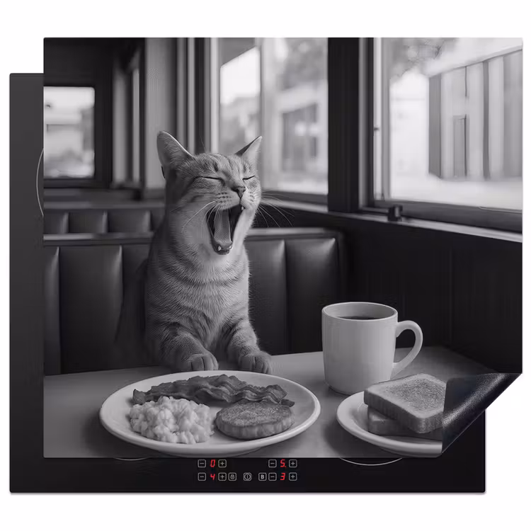 Protector de inducción - Gato - Café - Pan - Negro — 1