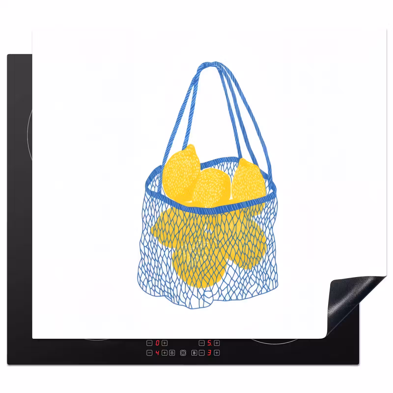 Protector de inducción - Bolsa - Azul - Limones - Ilustración — 1