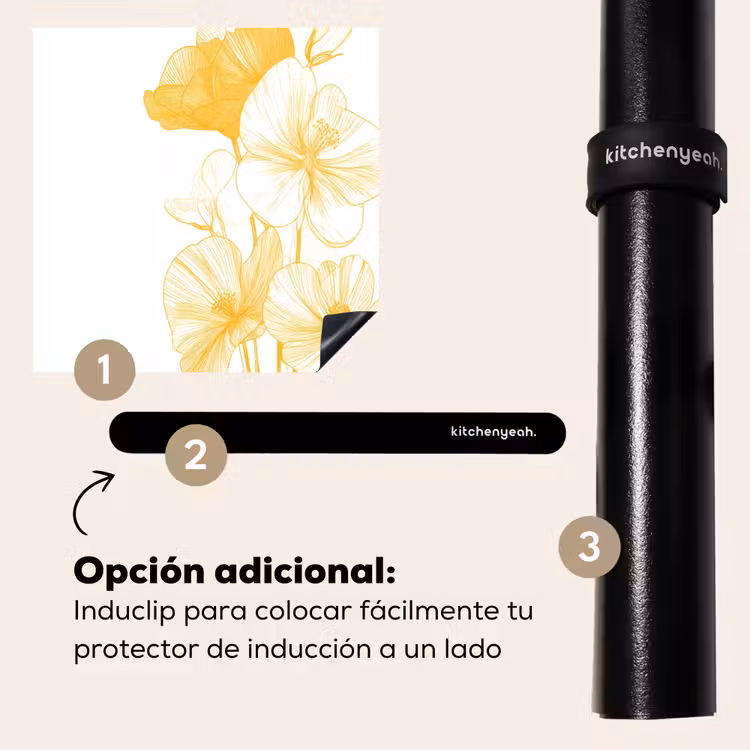 Protector de inducción - Dibujo lineal - Flores - Amarillo - Jarrón — 8