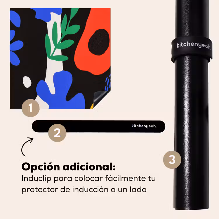Protector de inducción - Flores - Hojas - Abstracto - Negro — 8