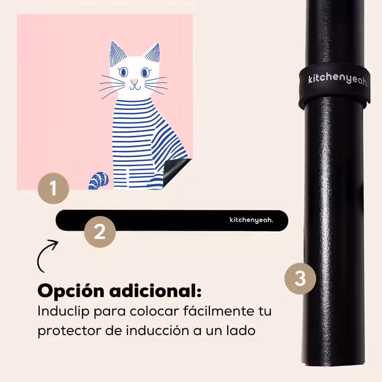 Protector de inducción - Gato - Ilustración - Minimalista - Rosa — 8