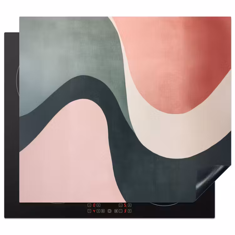 Protector de inducción - Abstracto - Ondas - Elegante - Rosa — 1