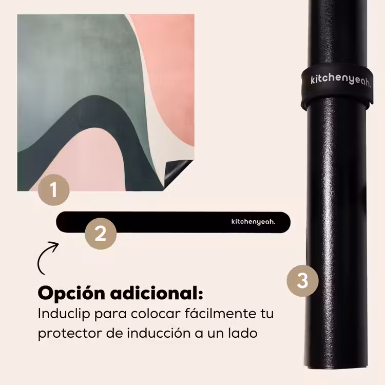 Protector de inducción - Abstracto - Ondas - Elegante - Rosa — 8