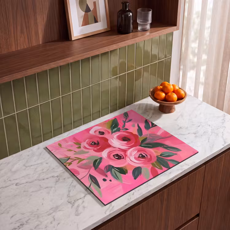 Protector de inducción - Flores - Pintura - Rosa — 4