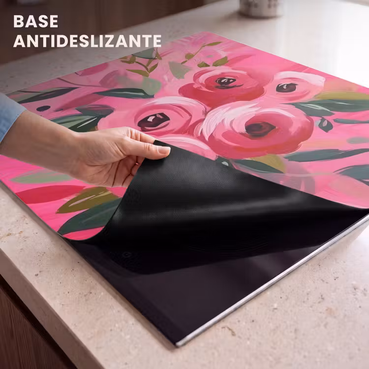 Protector de inducción - Flores - Pintura - Rosa — 6