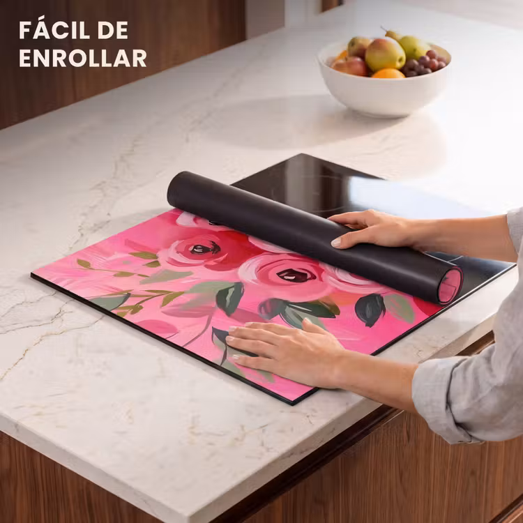 Protector de inducción - Flores - Pintura - Rosa — 7