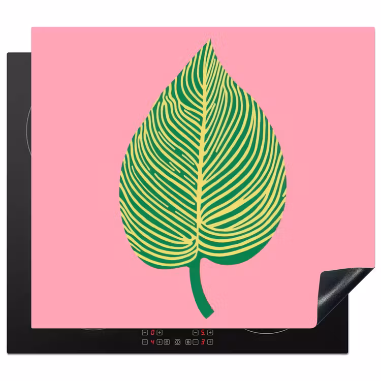 Protector de inducción - Ilustración - Hoja - Minimalista - Verde — 1