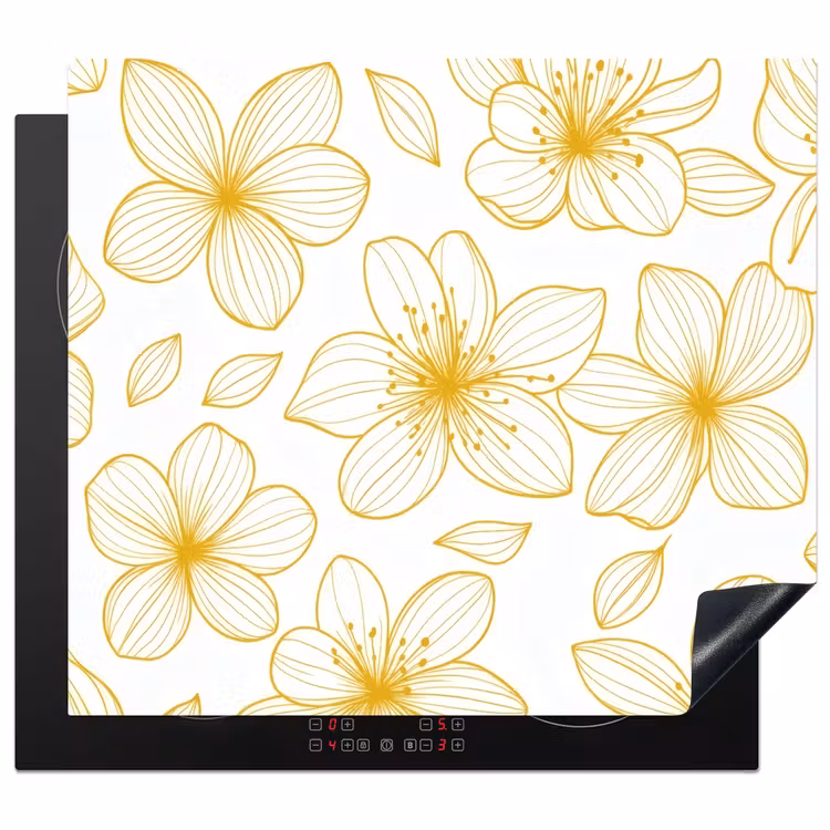 Protector de inducción - Flores - Patrón - Ilustración - Amarillo — 1